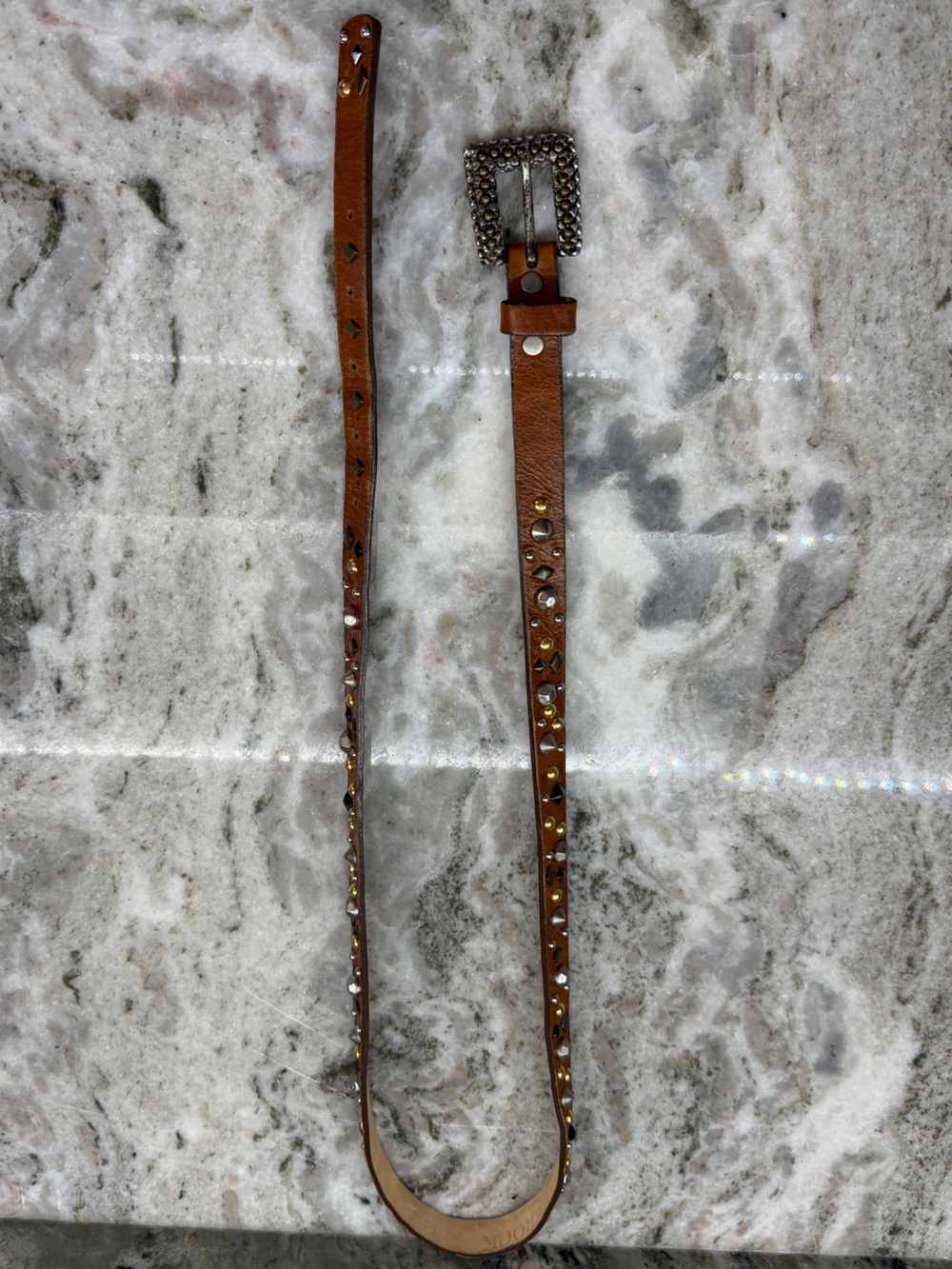 Leatherock Vintage Western Boho Studded Genuine Leather Belt L36 #8392